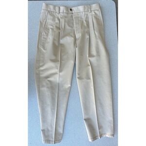Nordstrom Smartcare Mens Pleated Chinos Tan Khaki Cotton Pants 36x29 MV95388MN